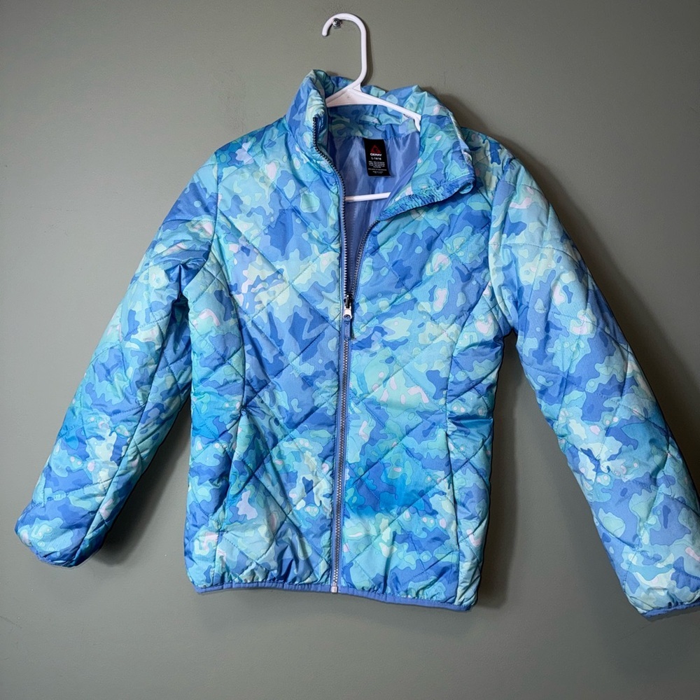 Gerry Girls Winter Puffer Jacket Blue Tie Die Size 14/16